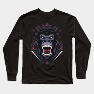 ferocious the gorilla head Long Sleeve T-Shirt